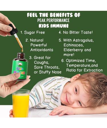 Kids Immune Support - Sugar-Free Liquid Vitamins with Astragalus, Echinacea, Elderberry, Reishi & Spirulina - Vegan Children's Immunity Booster Drops - Buy Online on GoSupps.com