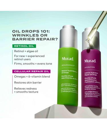 Murad Retinol Youth Renewal Oil Drops Anti-Aging Retinol Facial Oil with Omega-Rich Oils Hydrates Smooths Fine Lines & Wrinkles Lightweight Fast-Absorbing Skincare Treatment 1.0 oz - Buy Online on GoSupps.com