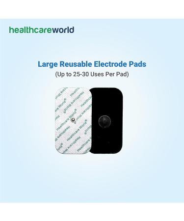 TENS Electrode Pads 5x10cm Large Stud Connection Pads (4 Pieces) with Stud 3.5mm Connection for Knee Shoulder Leg Back Muscle Pain Relief - Buy Online on GoSupps.com