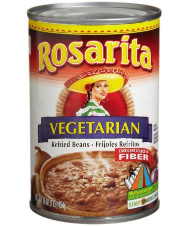 Rosarita Vegetarian Refried Beans (3 pack) 3- 16 oz cans for a total of 48 oz - Buy Online on GoSupps.com