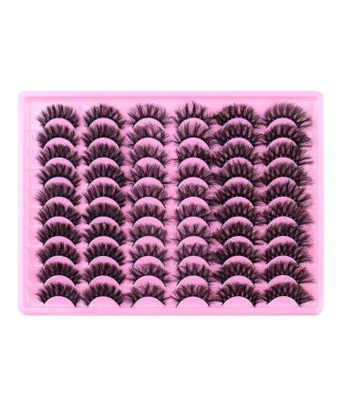 False Eyelashes 30 Pairs Of False Eyelashes Multi-layer Thick Eyelashes Daily False Eyelashes Reusable for Different Eye Makeup (Color : A Taille unique : 003)