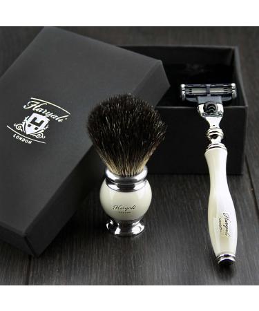 Mens 2 PC Shave Set Badger Shaving Brush and Razor in GIFTBox Xmas Gift