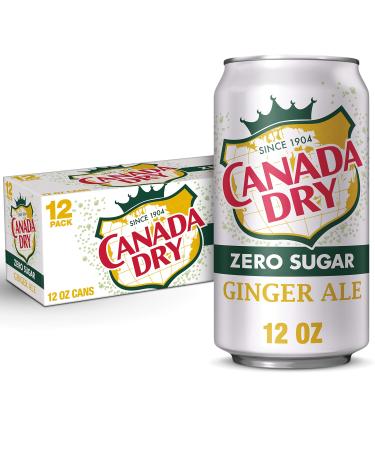 Canada Dry Zero Sugar Ginger Ale Soda, 12 fl oz cans, 12 pack