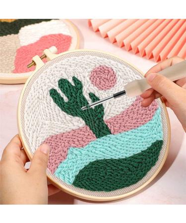 Anidaroel 3 Sets Punch Needle Kits for Adults Beginners - Punch Needle Tool with Hoops, Yarns, and Sewing Needles - Morandi Tropical Plants Designs - Buy Online on GoSupps.com