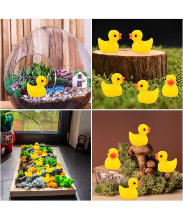 100Pcs Mini Resin Ducks Realistic Micro Landscape Ornament | Cute Baby Bath Toy | Aquarium & Dollhouse Decor - Yellow - Buy Online on GoSupps.com