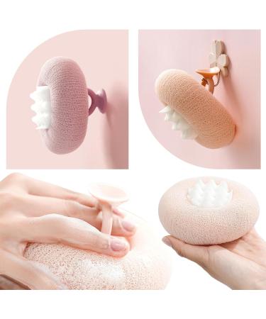Super Soft Sunflower Bath Ball - Exfoliating Suction Cup Sponge for Shower | Blue & Pink Mesh Pouf - Buy Online on GoSupps.com