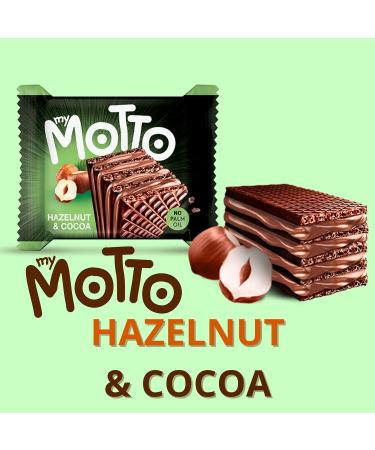 My Motto Hazelnut & Cocoa Wafer Biscuits 80% Cream 30 Individual Wrapped Wafers (34g each) Bulk Biscuits Box Back to School Snack  - Buy Online on GoSupps.com