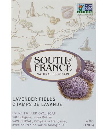 South of France Lavender Fields French Milled Soap with Organic Shea Butter 6 oz (170 g)