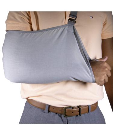 Thumb-Loop Left Or Right Shoulder Cradle Arm Sling Grey Universal