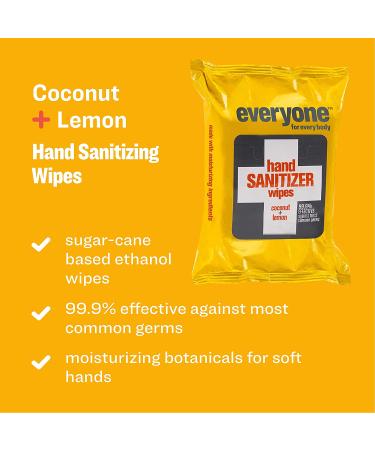 Everyone Hand Sanitizer Wipes - 30 Count Coconut & Lemon, 99% Effective, Plant-Derived Alcohol - Buy Online on GoSupps.com