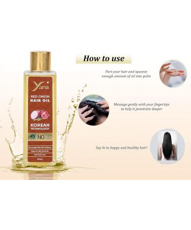 Yana Cosmetics Pvt ltd Yana Red Onion Hair Oil for Hair Growth with Bhringraj Brahmi Black Seed & Sesame Oil Pure & Natural Hair Fall Control For Black Hair men women - Buy Online on GoSupps.com