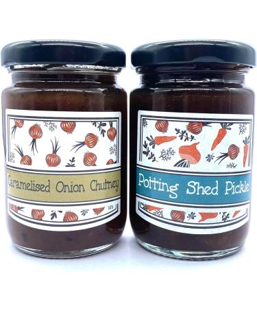 Chutney Selection Gift Set - Great Present For Friends & Family - Includes Caramelised Onion & Potting Shed Pickle - Variety Twin Pack - Lovely Gift Box Filled with Delicious Savoury Spread. - Buy Online on GoSupps.com