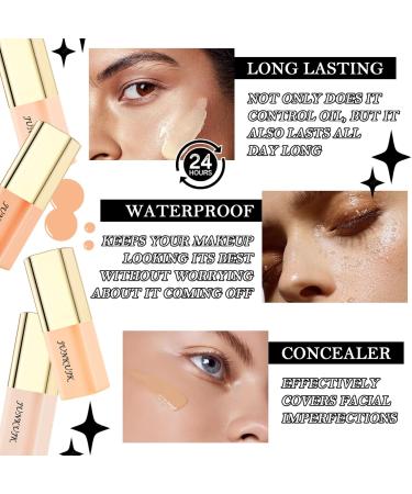 4PCS Mini Liquid Concealer Foundation Matte Concealer Foundation Cream Waterproof Long Lasting Moisturizing Full Coverage Liquid Foundation Face Makeup Set for Women - Buy Online on GoSupps.com