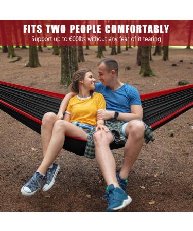 Kinfayv Camping Hammock with Net and Rain Fly - Portable Double Hammock for Travel, Backpacking & Outdoor Activities (Red) - Buy Online on GoSupps.com