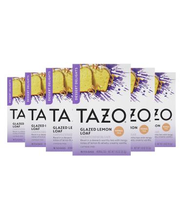 Tazo Tea Bags For a Delicious Flavored Tea Beverage Herbal tea Aromatic Blend with No Caffeine 15 count, Pack of 6 15 Count (Pack of 6) Glazed Lemon Loaf