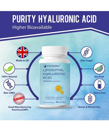 Hyaluronic Acid 1000mg Capsules for Skin & Joint Repair - 60 Count - Men & Women Supplements - Buy Online on GoSupps.com
