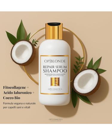  OP|BLONDE Plumping Shampoo Serum Repair High-protein shampoo for treated and damaged hair Professional formula with phytocollagen and jalapenosyl acid 250 ml - Buy Online on GoSupps.com