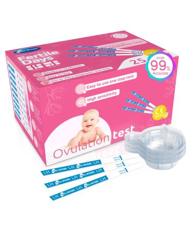 Ovulation Test Strips, HEAL-CHECK Accurate Fertility Test, FSA Eligible, 25 Ovulation Test with Urine Cup, Ovulation Predictor Kit, 5 mm LH Strip, Bulk OPK Test Strips f Women, Test de Ovulacion (25)