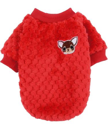 Zweitea Fleece Dog Sweater for Small Dogs - Warm & Soft Winter Jacket for Puppies Chihuahuas & Cats (Red XXL/2XL) - Buy Online on GoSupps.com