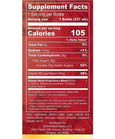 Stinger Detox Instant Detox Drink - Strawberry Flavor - 8 FL OZ - Buy Online on GoSupps.com
