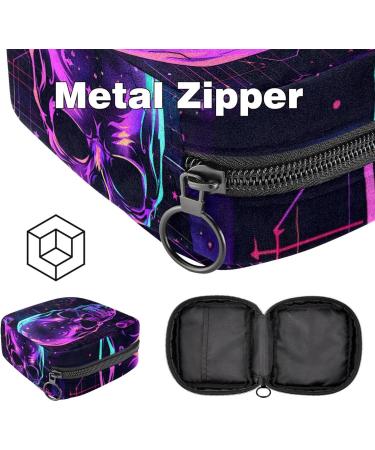 MUOOUM Skull Player Menstrual Pad Bag - Zippered Travel Storage for Tampons & Period Products - Compact 4.7x6.6 in for Women & Girls - Buy Online on GoSupps.com