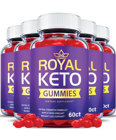 (5 Pack) Royal Keto Gummies - Official Formula Vegan - Royal Keto Gummy Advanced Strength Formula 1000mg Apple Cider Vinegar Gummies with Beet Root Juice Vitamin B12 VB6 ACV Keto (300 Gummies)