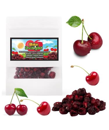 Bite & Delight 1kg Freeze Dried Cherries Sweet Crunchy and Healthy Snack Ideal for a Diet No Added Sugar Doypack