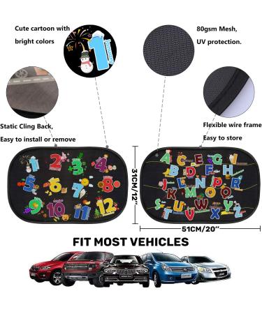 iZoeL Car Sun Shade for Baby Kids 2PCS - Animal Elephant Lion Design - 80GSM Rear Sunshades with Suction Cups and Storage Bag - UV Protection Black - Buy Online on GoSupps.com