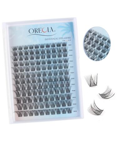 Oreola Individual eyelashes 120 pieces cluster 3D fake lashes natural lashes cluster wispy d curl artificial eyelashes 8 16 mm eyelash individually thin ribbon for DIY eyelash extensions W54 cluster