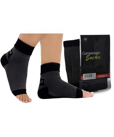 Ankle Compression Socks - A Toeless foot Sleeve  Splint for Women Neuropathy  Ankle Swelling Relief  Heel Pain. Medium