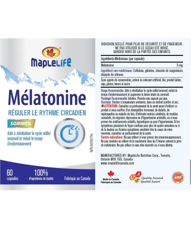 MapleLife Melatonin Natural Sleep Aid Helps Reset the Body's Sleep-Wake Cycle and Reduces the Time it Takes to Fall Asleep 60-day Supply - Buy Online on GoSupps.com