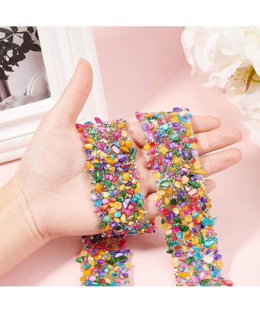 PandaHall 1 Yard 1.4 Crystal Rhinestone Trim Hotfix Ribbon - DIY Wedding Bridal Dress Embellishment - 0.5 Multicolor - Buy Online on GoSupps.com