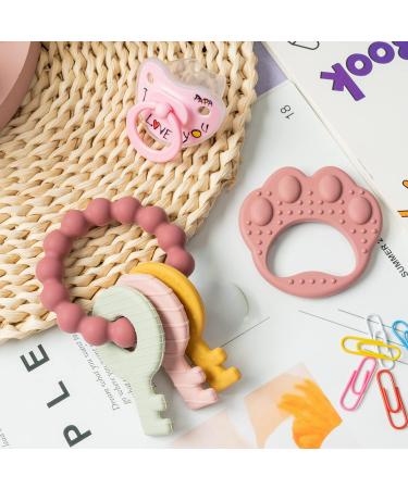 2-Piece Pink & Blue BPA-Free Silicone Baby Teething Rings - Easy to Hold Chew Toys for Newborns | Safe Soft & Stylish - Buy Online on GoSupps.com