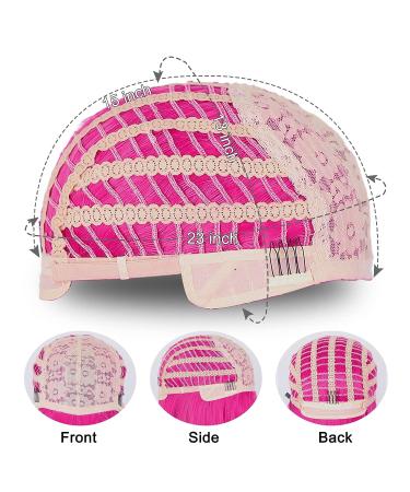 AISI Beauty Long Hot Pink Wig for Women | 24 Inch Straight Synthetic Colored Wig with Bangs for Party Cosplay - Buy Online on GoSupps.com