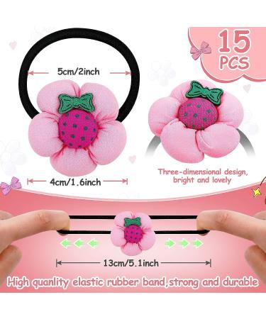 15-Piece Elastic Hair Bands with Flowers for Girls - Colorful Mini Bow Hair Ties for Toddler Ponytails - Buy Online on GoSupps.com