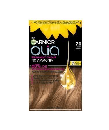 Garnier Olia Permanent Hair Dye Up to 100% Grey Hair Coverage No Ammonia 7.0 Dark Blonde