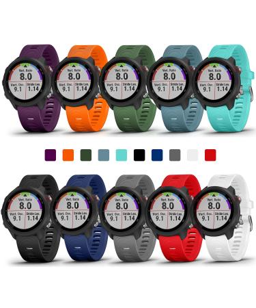 COLAPOO 10PACK Multicolor Bands Compatible with Garmin Forerunner 245/645,20mm Soft Silicone Wristbands for Garmin 245 Music/645 Music/Venu/Venu Sq/Vivoactive 3 10 PACK