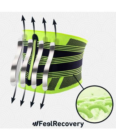 Feel Recovery Back Bandage for Men & Women | Support Belt for Work & Sports | Lower Back Relief for Sciatica Herniated Disc & Scoliosis - M Green - Buy Online on GoSupps.com