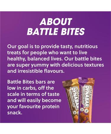 Battle Bites Dynabar Chocolate Fondant High Protein Bars 12x60g - Vegetarian Friendly, Low Sugar, Non-GMO - 18g Protein, 242 Calories - Made in UK - 12 Count Pack - Buy Online on GoSupps.com