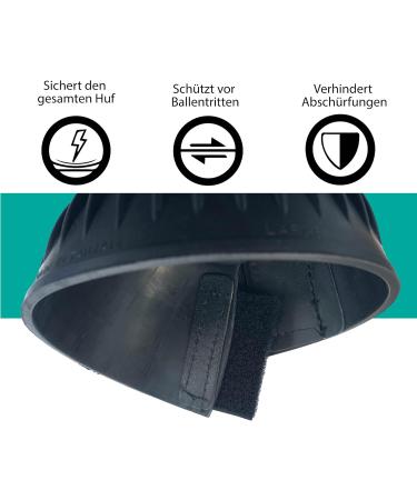 Hoof Bells for Horses & Ponies | Black & White Rubber Jumping Bells S-XXL | Durable Hoof Protection for Riding & Pasture - Buy Online on GoSupps.com