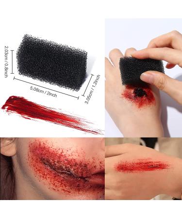 BOBISUKA 4 Piece Halloween SFX Makeup Kit for Vampires - Scar Wax, Coagulated Blood, Spatula Tool, and Stipple Sponge - Buy Online on GoSupps.com
