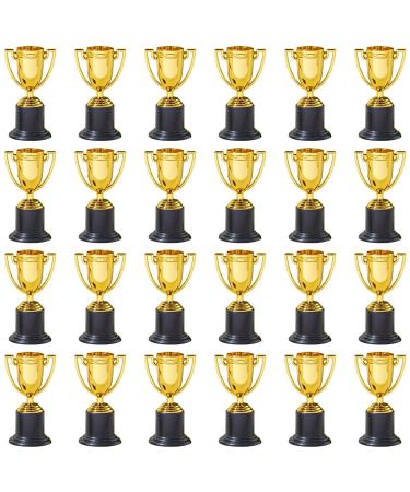 Juvale 24 Pack Mini Trophies for All Ages Awards, Gold Participation Trophy Cup for Sports, Tournaments, Competitions (4 in)
