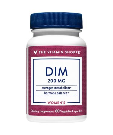 The Vitamin Shoppe DIM with BioPerine - Supports Hormone Balance & Estrogen Metabolism - 200 MG (60 Vegetarian Capsules)
