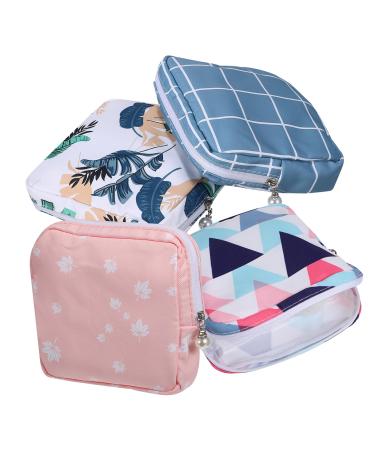 Amosfun 4 pieces of storage bags for women's bandages feminine product bag People Payer Windula Patid Etui For women's bandages Hygiene bag for women's articles triangular cotton wallet