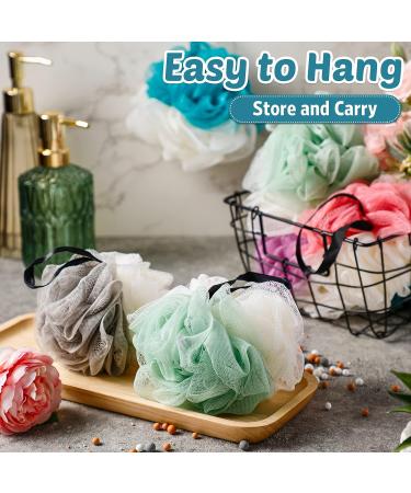 30-Piece Bath Sponge Shower Loofahs Bulk - Mesh Body Scrubber Sponge Balls for Men and Women - Stitching Color - Buy Online on GoSupps.com