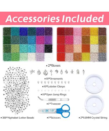 34560pcs Glass Seed Beads 2mm Bracelet Making Kit with Alphabet Letter Beads - DIY Jewelry Supplies - Buy Online on GoSupps.com