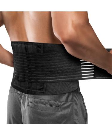 ACWOO Lower Back Support Brace Adjustable Lower Back Support Lumbar Brace with 4 Support Stays Double Pull Lumbar Lower Back Support Belt Brace for Slipped Disc Pain Relief