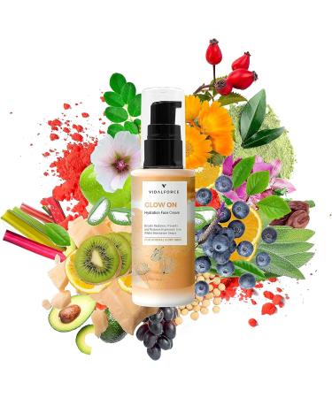 VIDAL FORCE SL GLOW ON Moisturizing Face Cream for Women Antioxidant Explosion with its 32 natural active ingredients such as Astaxanthin Pure Vitamin C Retinol or Vegetable Hyaluronic Acid