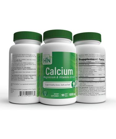 Health Thru Nutrition Calcium 1000mg and Magnesium 400mg with Vitamin D3 & K (90 Softgels) Unflavored 90 Count (Pack of 1) - Buy Online on GoSupps.com