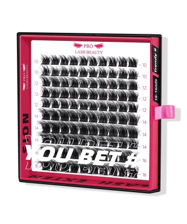 PRO Cluster Lashes 100 Pcs Lash Clusters 3D Fluffy DIY Eyelash Extension Individual Lashes Thin Band Easy to Apply at home Lashes (Trendy 10-16mix) 10-16 mix Trendy